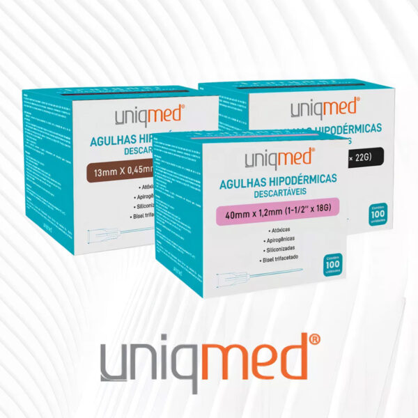 Kit100 un Agulha HiPodérmica Descartável 20x0,55 24g Uniqmed - Imagem 5